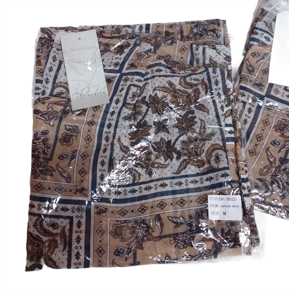 Boho Windowpane Floral Print Long Kimono w/Pockets - Picture 9 of 10